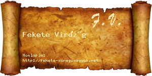 Fekete Virág névjegykártya
